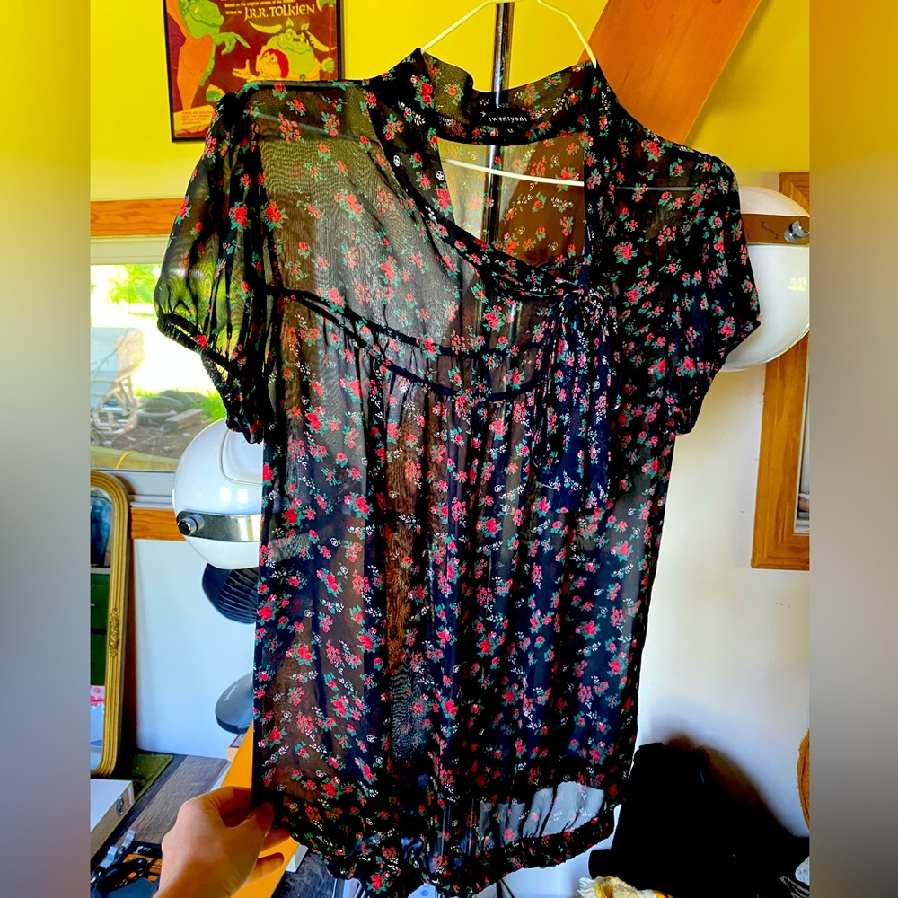 Floral sheer top